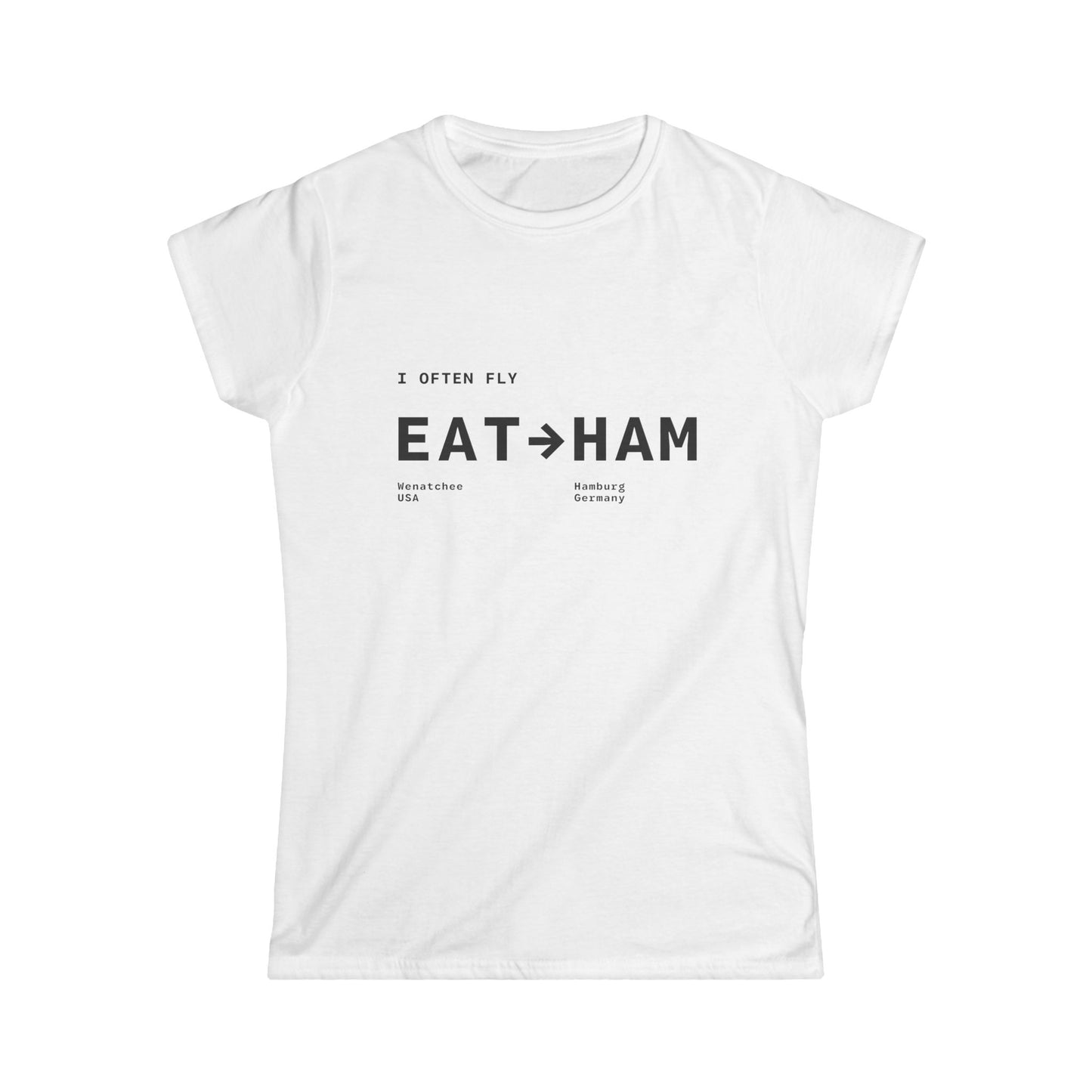 EAT HAM Womens Tshirt White