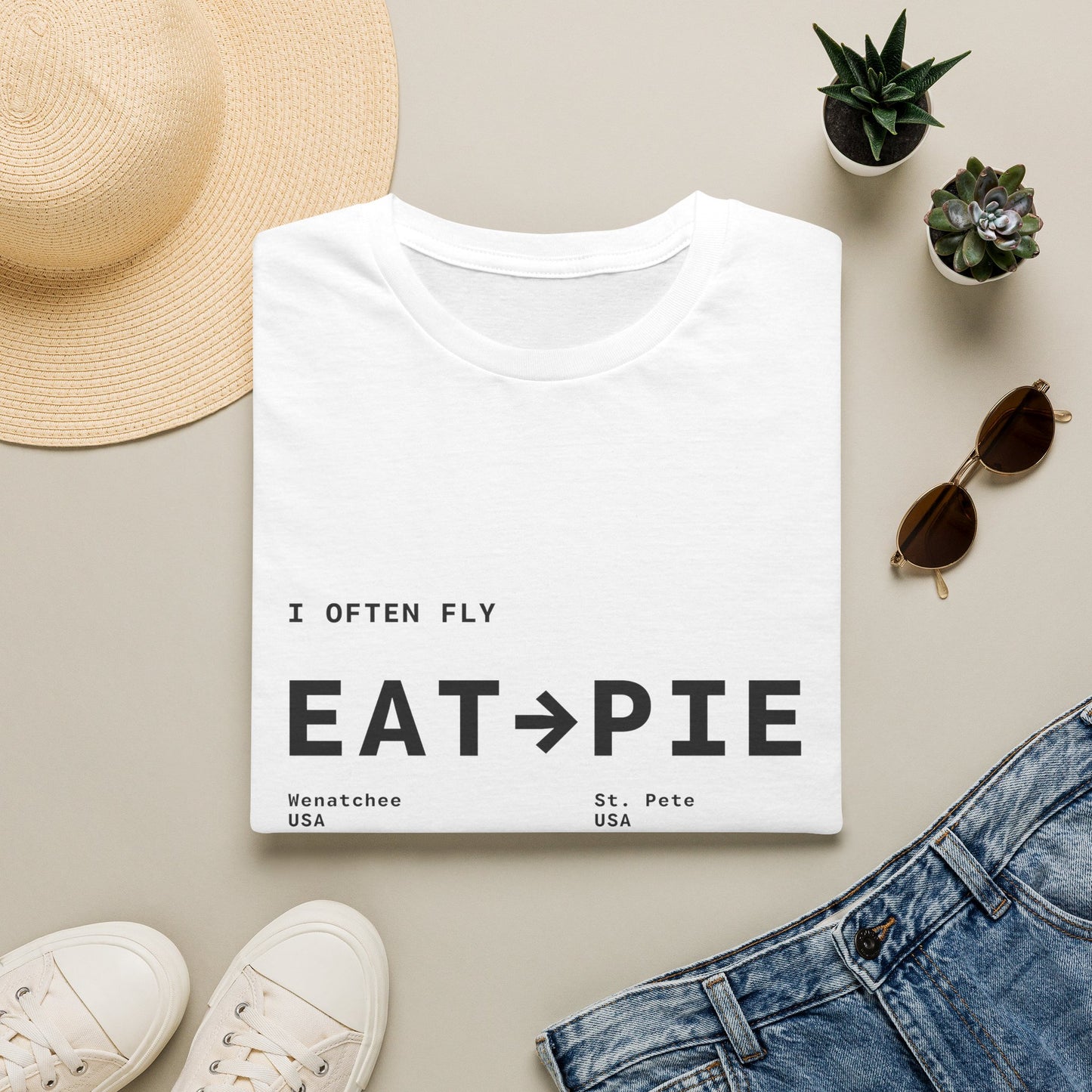 IOF EAT PIE Unisex_Tshirt White